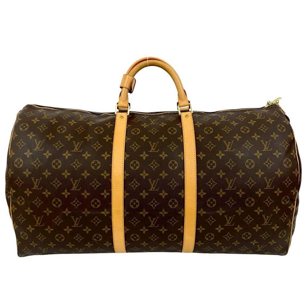 LOUIS VUITTON Brown Monogram Leather Keepall 55 Boston Bag - Picture 3 of 9